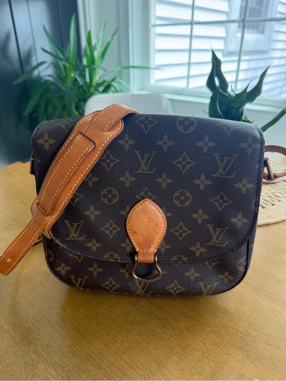 AUTH Louis Vuitton Monogram Canvas Crossbody in Brown and Tan